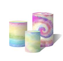 Trio Capas Para Cilindro Versátil Tie Dye Cores Espiral C/ Elástico Trio Capas Para Cilindro Versátil Tie Dye Cores Espiral C/ Elástico