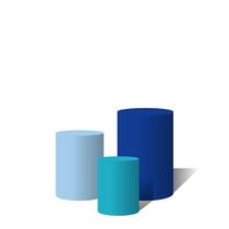 Trio Capas Para Cilindro Versátil Tons de Azul C/ Elástico Trio Capas Para Cilindro Versátil Tons de Azul C/ Elástico