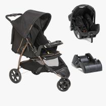Trio Carrinho Cross Trail Preto Cobre + Bebê Conforto e Base Trio Carrinho Cross Trail Preto Cobre + Bebê Conforto e Base