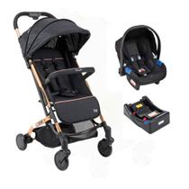 Trio Carrinho Zap Metal Cobre Com Bebê Conforto E Base Touring X