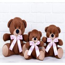 Trio classic pelucia marrom para decoraçao