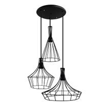 Trio com 3 Lustres luminária Pendente Modelo Aramado - Retro Trio com 3 Lustres luminária Pendente Modelo Aramado - Retro