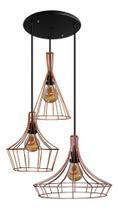 Trio com 3 Lustres luminária Pendente Modelo Aramado - Retro Trio com 3 Lustres luminária Pendente Modelo Aramado - Retro