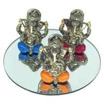Trio Com Bandeja Ganesha Hindu Deus Sorte Sabedoria Resina Trio Com Bandeja Ganesha Hindu Deus Sorte Sabedoria Resina