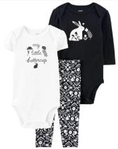 Trio Conjunto Bebê Verão Body Calça Carters menina