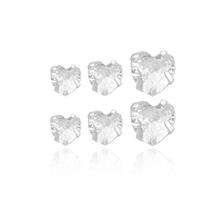 Trio Coração de Prata 925 Brinco Feminino de Prata Maciça