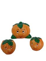 Trio de Abóboras Moranga de porcelana miniaturas enfeite