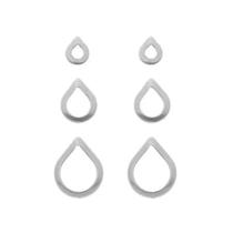 Trio de Aço cirurgico antialérgico gota 3 furos Não escurece