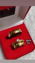 Trio De alianças a folheadas ouro 18k