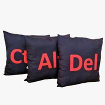 Trio de Almofadas Decorativa Cheia 50x50 Sofá Sala Quarto - Ctrl Alt Del