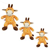 Trio De Animais Safari Selvagem Girafa Para Criança PMG Bebe Presente Menina Menino Brinquedo