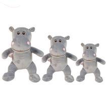 Trio De Animais Safari Selvagem Hipopotamo Para Criança PMG Bebe Presente Menina Menino Brinquedo