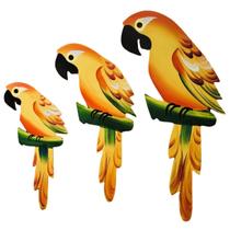 Trio De Arara G Decoração Quadro Mdf Parede Kit Para Varanda Jardim