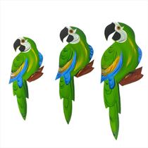 Trio De Arara M Decoração Kit Quadro Mdf Para Varanda Jardim Sacada Sitio