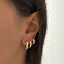 Trio de argolas lisas Trio de argolas lisas