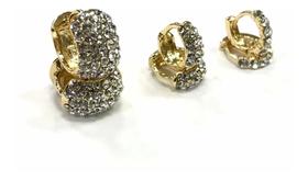 Trio De Argolinhas Com Strass Semijoia Banhado - Dourado Trio De Argolinhas Com Strass Semijoia Banhado - Dourado