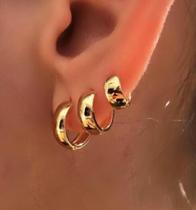 Trio de Argolinhas Lisas