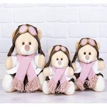 Trio de aviadora pelucia para ninchos menina 15/18/22