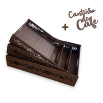 Trio de Bandeja Arabesco Cantinho do Café Madeira MDF Decorada Trio de Bandeja Arabesco Cantinho do Café Madeira MDF Decorada