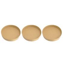 Trio de Bandeja Redonda Lisa Festa Decoração 22x3 Mdf Madeira