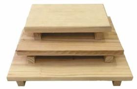 Trio de bandeja rústica pinus