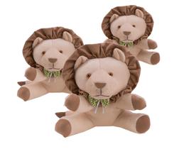 Trio de Bicho Leão Safari para Nicho de Quarto de Bebê - JANDIS BABY ENXOVAIS E DECORAÇÕES