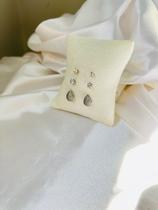 Trio de brinco gota c/ ponto de luz Trio de brinco gota c/ ponto de luz