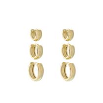 Trio de brincos ana livia folheado a ouro 18k Trio de brincos ana livia folheado a ouro 18k