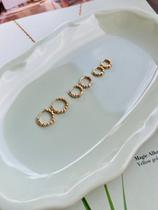 Trio de brincos argolinha minimalista esferas semi joia prata 925 e ouro 18k P M G