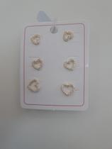 Trio de Brincos Coração