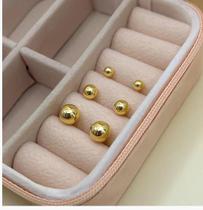 Trio de Brincos de Bolinhas Pequenas - Folheado Ouro 18k