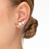 Trio de Brincos de Pérola de Aço Inoxidável - 3 pares