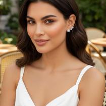 Trio de Brincos Estrela com Zircônia Branca em Prata 925 - Amaré Joias