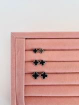 Trio de Brincos folheados de trevo kit com 3 brincos em tam diferentes