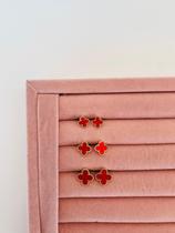 Trio de Brincos folheados de trevo kit com 3 brincos em tam diferentes