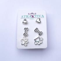 Trio de Brincos Pet Prata 925