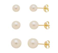 Trio De Brncos Bolinhas Perolas Folheado Ouro 18k Hipoalergênico Trio De Brncos Bolinhas Perolas Folheado Ouro 18k Hipoalergênico