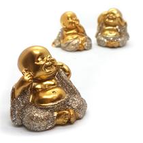 Trio De Buda Bebê Cego Surdo Mudo Baby Buda Estatueta 4 cm