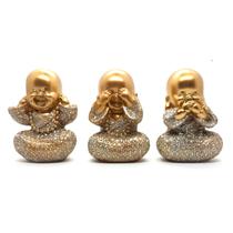 Trio De Buda Bebê Cego Surdo Mudo Baby Buda Estatueta 9 cm Trio De Buda Bebê Cego Surdo Mudo Baby Buda Estatueta 9 cm