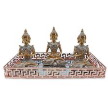 Trio de Buda da Reflexão Yoga Refletindo Buda Com Bandeja