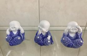 Trio de Buda da Sabedoria em Resina