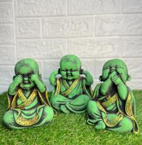 Trio de Budas Sábios - Ateliê Eclipse do Sol