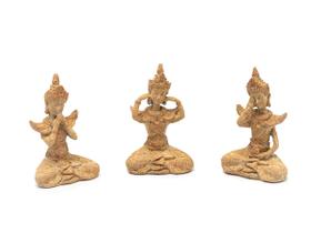 Trio de Budas sábios surdo, cego e mudo 14 cm em resina - Loja Bora, Decora!