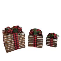 Trio de caixa presente natalina c/led - Carmella Presentes