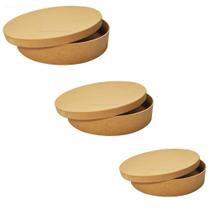 Trio de Caixa Redonda Tampa Sapato 24x12/ 30x12/ 37x12 Mdf Madeira