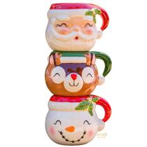 Trio de canecas natal luxo 3 peças - 26cm