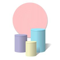 Trio De Capa Cilíndricas + Painel Ripado Rosa Azul Turquesa Roxo Amarelo Candy