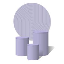 Trio De Capa Cilíndricas + Painel Ripado Roxo