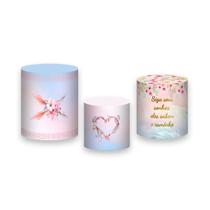 Trio De Capa Cilindro 3D - Filtro dos Sonhos Aquarela Rosa 024 - Via Cores