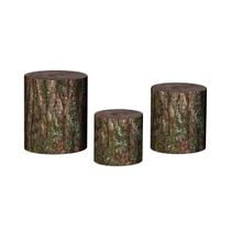 Trio De Capa Cilindro 3D - Floresta Bosque com Cogumelos 010 - Via Cores